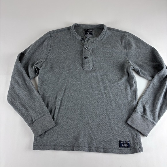 Abercrombie & Fitch Other - Abercrombie & Fitch Long Sleeve  Knit Henley Men's Sz‎ Medium Gray Cotton